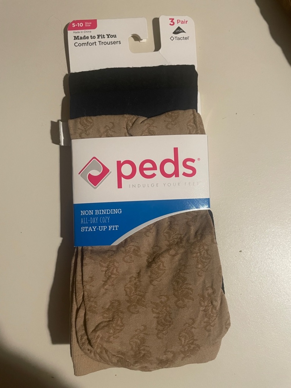 Peds Women's 3-Pack Comfort Trousers - Black & Tan & navy